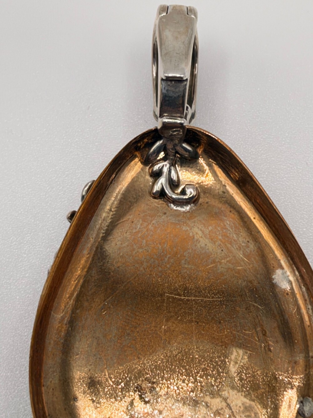 Carolyn Pollack 925 and Brass Black Onyx Pendant Vine Leaf Overlay Quarter Scale - Picture 5 of 8
